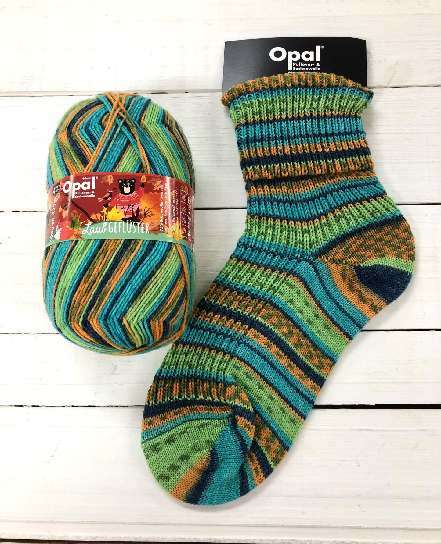Opal - 4ply Sock Yarn - Whispering Leaves