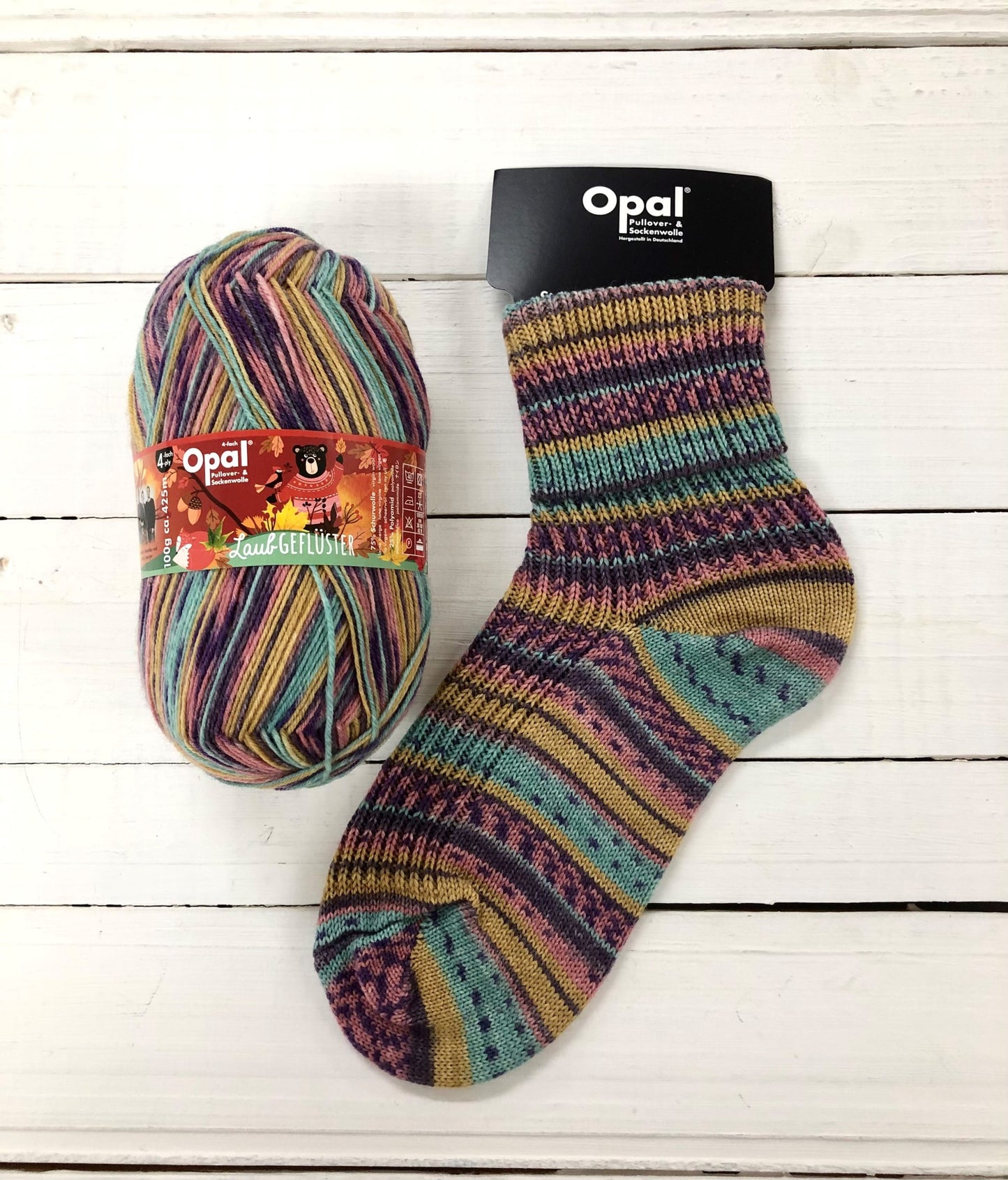 Opal - 4ply Sock Yarn - Whispering Leaves