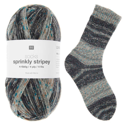 Rico - Sprinkly Stripey- 4ply Sock Yarn